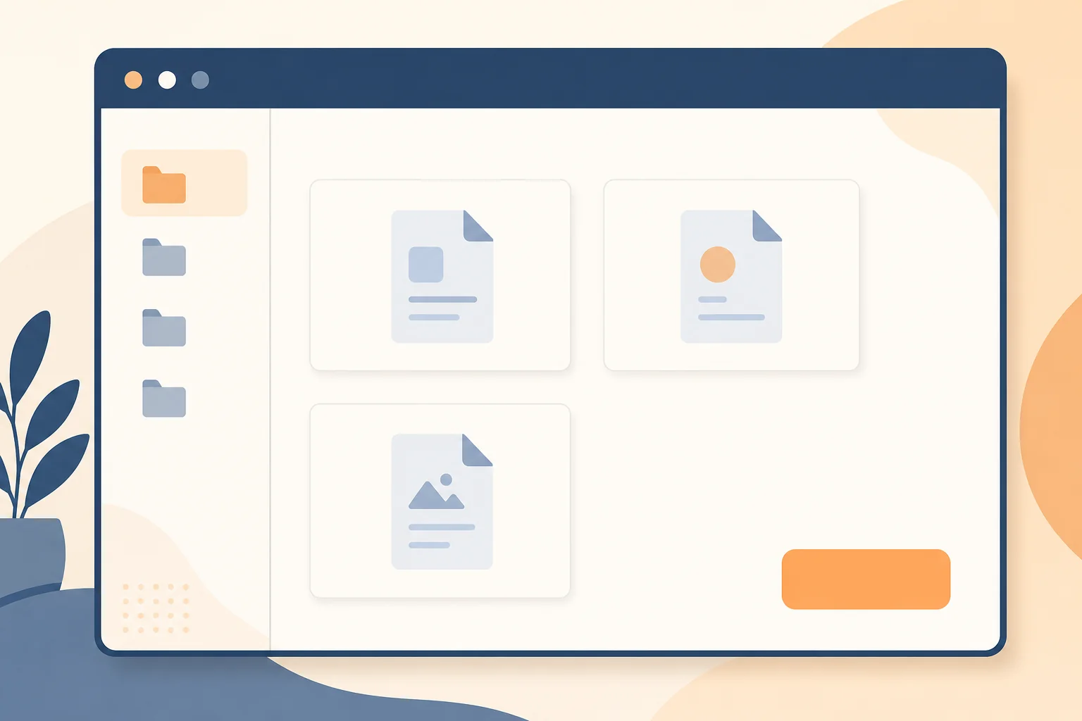 Claude.ai 内の Cowork 起動画面のイメージ:左サイドバーに Projects 一覧、中央にファイル/ドキュメントカードが並び、右下に「Connect files」相当のアクションボタンが配置された UI モック